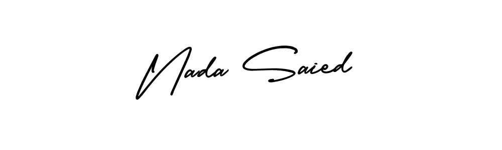 It looks lik you need a new signature style for name Nada Saied. Design unique handwritten (AmerikaSignatureDemo-Regular) signature with our free signature maker in just a few clicks. Nada Saied signature style 3 images and pictures png