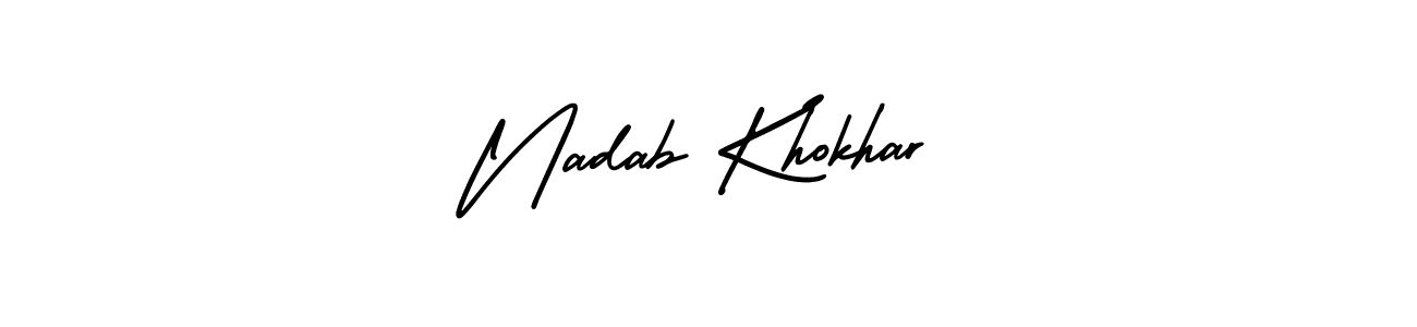 Make a beautiful signature design for name Nadab Khokhar. Use this online signature maker to create a handwritten signature for free. Nadab Khokhar signature style 3 images and pictures png