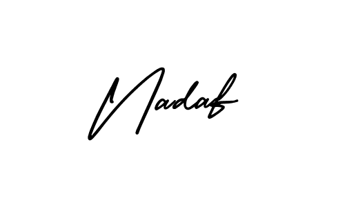 Similarly AmerikaSignatureDemo-Regular is the best handwritten signature design. Signature creator online .You can use it as an online autograph creator for name Nadaf. Nadaf signature style 3 images and pictures png
