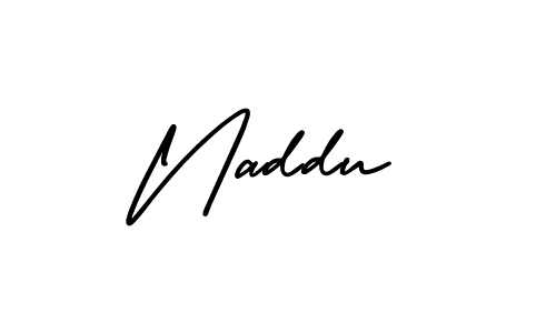 You should practise on your own different ways (AmerikaSignatureDemo-Regular) to write your name (Naddu) in signature. don't let someone else do it for you. Naddu signature style 3 images and pictures png