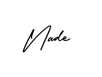 Use a signature maker to create a handwritten signature online. With this signature software, you can design (AmerikaSignatureDemo-Regular) your own signature for name Nade. Nade signature style 3 images and pictures png