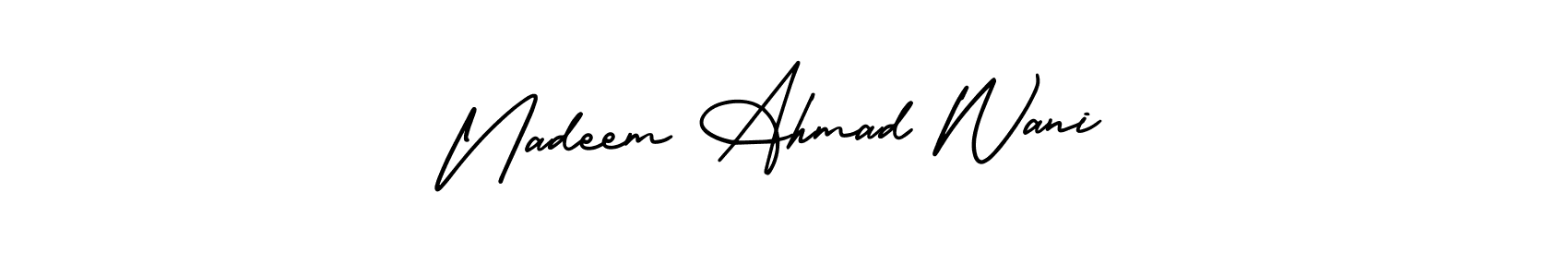 How to make Nadeem Ahmad Wani name signature. Use AmerikaSignatureDemo-Regular style for creating short signs online. This is the latest handwritten sign. Nadeem Ahmad Wani signature style 3 images and pictures png