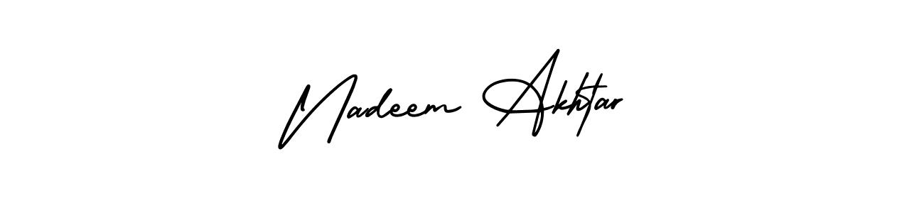 Design your own signature with our free online signature maker. With this signature software, you can create a handwritten (AmerikaSignatureDemo-Regular) signature for name Nadeem Akhtar. Nadeem Akhtar signature style 3 images and pictures png