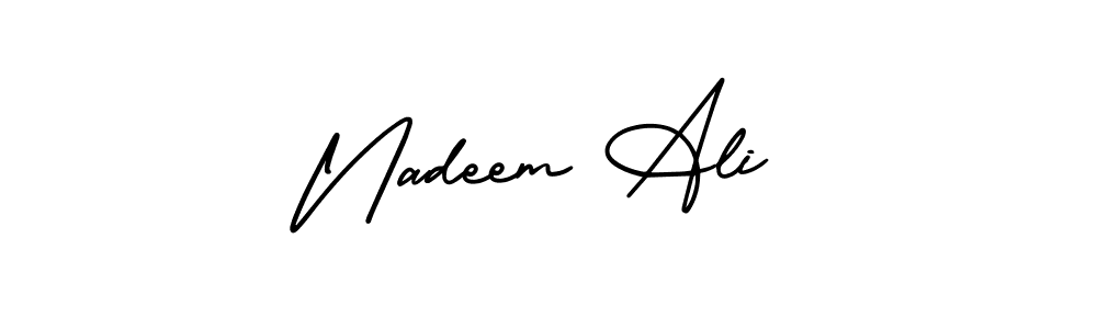Use a signature maker to create a handwritten signature online. With this signature software, you can design (AmerikaSignatureDemo-Regular) your own signature for name Nadeem Ali. Nadeem Ali signature style 3 images and pictures png