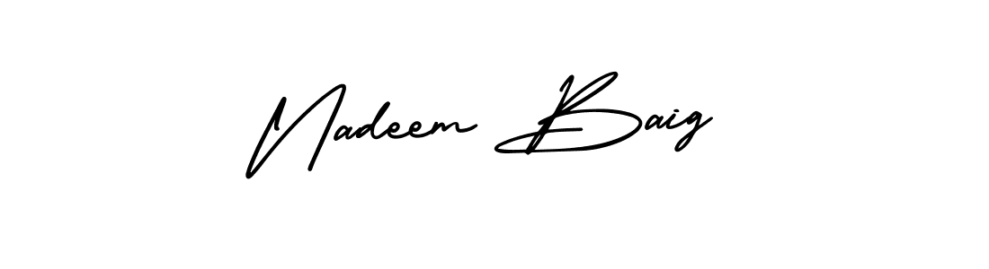 Design your own signature with our free online signature maker. With this signature software, you can create a handwritten (AmerikaSignatureDemo-Regular) signature for name Nadeem Baig. Nadeem Baig signature style 3 images and pictures png