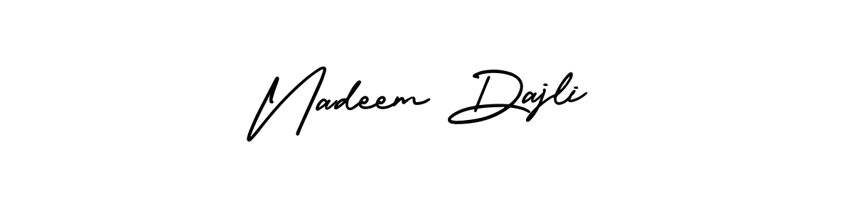 Similarly AmerikaSignatureDemo-Regular is the best handwritten signature design. Signature creator online .You can use it as an online autograph creator for name Nadeem Dajli. Nadeem Dajli signature style 3 images and pictures png