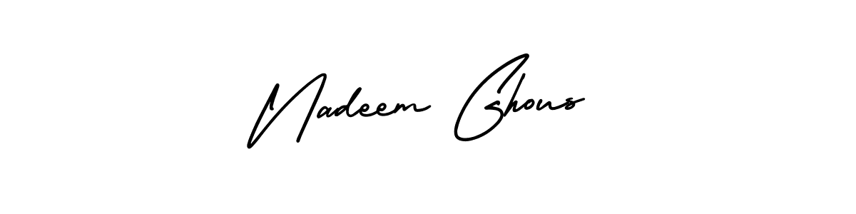 AmerikaSignatureDemo-Regular is a professional signature style that is perfect for those who want to add a touch of class to their signature. It is also a great choice for those who want to make their signature more unique. Get Nadeem Ghous name to fancy signature for free. Nadeem Ghous signature style 3 images and pictures png