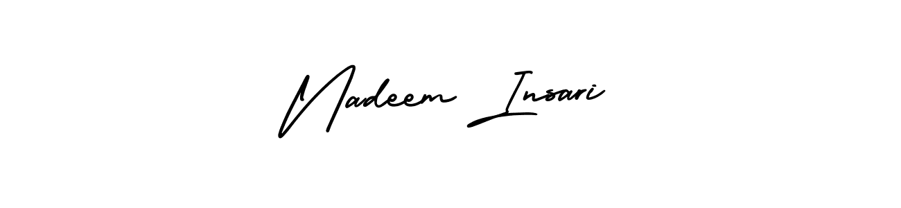 Also You can easily find your signature by using the search form. We will create Nadeem Insari name handwritten signature images for you free of cost using AmerikaSignatureDemo-Regular sign style. Nadeem Insari signature style 3 images and pictures png