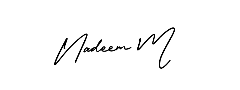 How to Draw Nadeem M signature style? AmerikaSignatureDemo-Regular is a latest design signature styles for name Nadeem M. Nadeem M signature style 3 images and pictures png