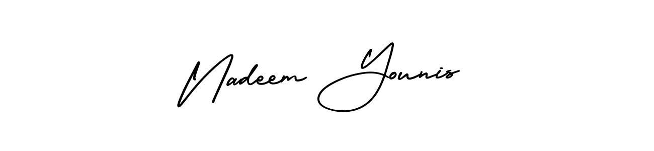 AmerikaSignatureDemo-Regular is a professional signature style that is perfect for those who want to add a touch of class to their signature. It is also a great choice for those who want to make their signature more unique. Get Nadeem Younis name to fancy signature for free. Nadeem Younis signature style 3 images and pictures png