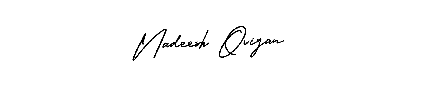 Use a signature maker to create a handwritten signature online. With this signature software, you can design (AmerikaSignatureDemo-Regular) your own signature for name Nadeesh Oviyan. Nadeesh Oviyan signature style 3 images and pictures png