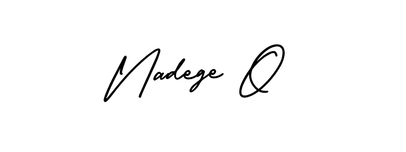 Nadege O stylish signature style. Best Handwritten Sign (AmerikaSignatureDemo-Regular) for my name. Handwritten Signature Collection Ideas for my name Nadege O. Nadege O signature style 3 images and pictures png