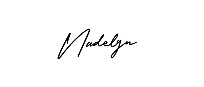 Use a signature maker to create a handwritten signature online. With this signature software, you can design (AmerikaSignatureDemo-Regular) your own signature for name Nadelyn. Nadelyn signature style 3 images and pictures png