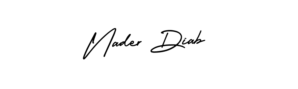 Create a beautiful signature design for name Nader Diab. With this signature (AmerikaSignatureDemo-Regular) fonts, you can make a handwritten signature for free. Nader Diab signature style 3 images and pictures png