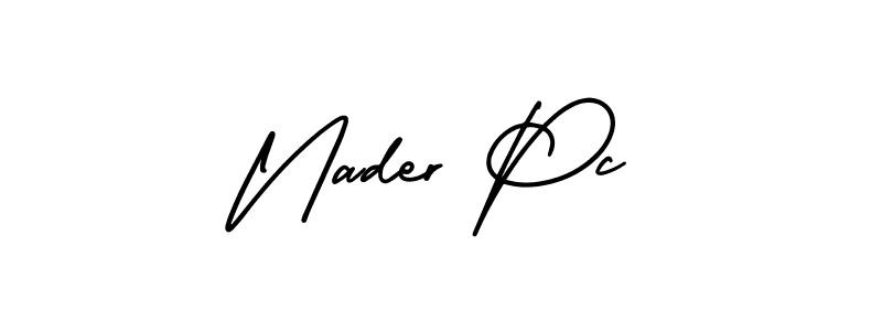 How to make Nader Pc signature? AmerikaSignatureDemo-Regular is a professional autograph style. Create handwritten signature for Nader Pc name. Nader Pc signature style 3 images and pictures png