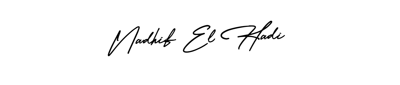 Nadhif El Hadi stylish signature style. Best Handwritten Sign (AmerikaSignatureDemo-Regular) for my name. Handwritten Signature Collection Ideas for my name Nadhif El Hadi. Nadhif El Hadi signature style 3 images and pictures png