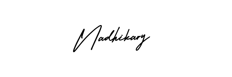 AmerikaSignatureDemo-Regular is a professional signature style that is perfect for those who want to add a touch of class to their signature. It is also a great choice for those who want to make their signature more unique. Get Nadhikary name to fancy signature for free. Nadhikary signature style 3 images and pictures png