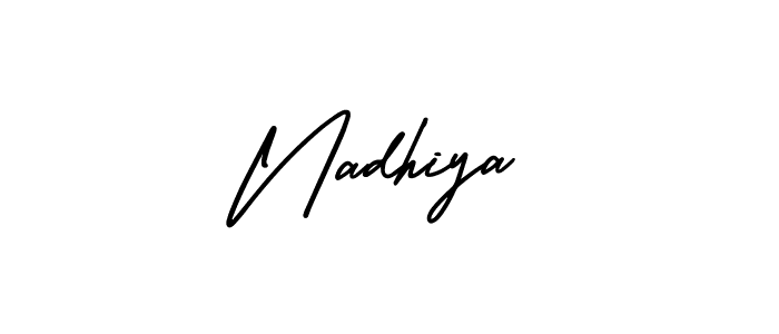 Make a beautiful signature design for name Nadhiya. With this signature (AmerikaSignatureDemo-Regular) style, you can create a handwritten signature for free. Nadhiya signature style 3 images and pictures png