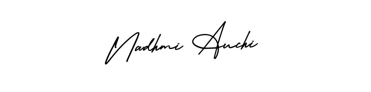 How to make Nadhmi Auchi name signature. Use AmerikaSignatureDemo-Regular style for creating short signs online. This is the latest handwritten sign. Nadhmi Auchi signature style 3 images and pictures png