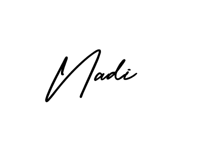 Also we have Nadi name is the best signature style. Create professional handwritten signature collection using AmerikaSignatureDemo-Regular autograph style. Nadi signature style 3 images and pictures png