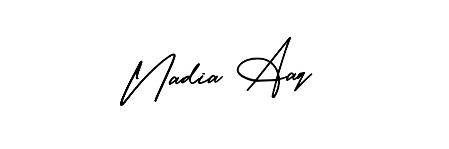 Make a short Nadia Aaq signature style. Manage your documents anywhere anytime using AmerikaSignatureDemo-Regular. Create and add eSignatures, submit forms, share and send files easily. Nadia Aaq signature style 3 images and pictures png