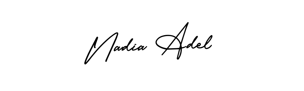 Also You can easily find your signature by using the search form. We will create Nadia Adel name handwritten signature images for you free of cost using AmerikaSignatureDemo-Regular sign style. Nadia Adel signature style 3 images and pictures png