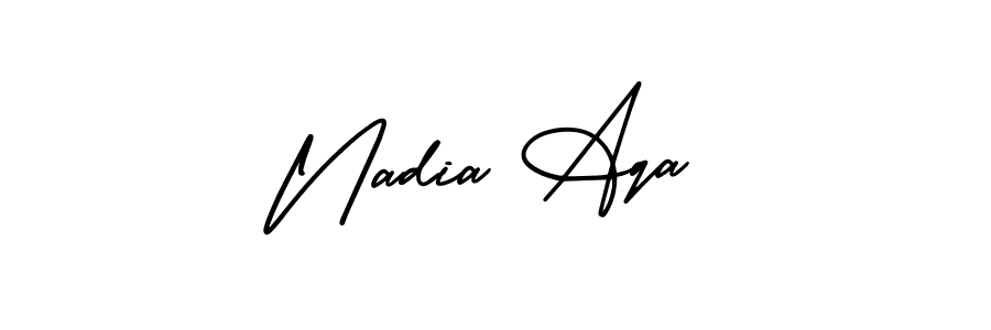 Nadia Aqa stylish signature style. Best Handwritten Sign (AmerikaSignatureDemo-Regular) for my name. Handwritten Signature Collection Ideas for my name Nadia Aqa. Nadia Aqa signature style 3 images and pictures png