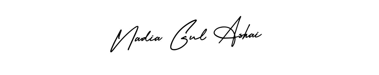 Design your own signature with our free online signature maker. With this signature software, you can create a handwritten (AmerikaSignatureDemo-Regular) signature for name Nadia Gul Ashai. Nadia Gul Ashai signature style 3 images and pictures png