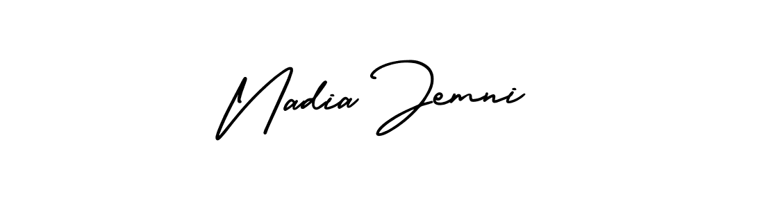 You can use this online signature creator to create a handwritten signature for the name Nadia Jemni. This is the best online autograph maker. Nadia Jemni signature style 3 images and pictures png