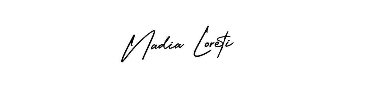 Best and Professional Signature Style for Nadia Loreti. AmerikaSignatureDemo-Regular Best Signature Style Collection. Nadia Loreti signature style 3 images and pictures png