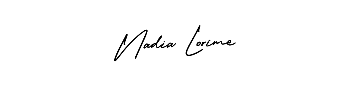 See photos of Nadia Lorime official signature by Spectra . Check more albums & portfolios. Read reviews & check more about AmerikaSignatureDemo-Regular font. Nadia Lorime signature style 3 images and pictures png
