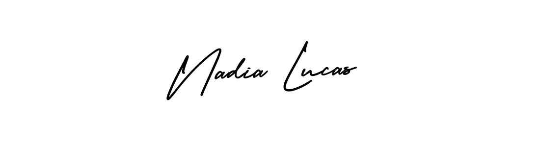 How to Draw Nadia Lucas signature style? AmerikaSignatureDemo-Regular is a latest design signature styles for name Nadia Lucas. Nadia Lucas signature style 3 images and pictures png