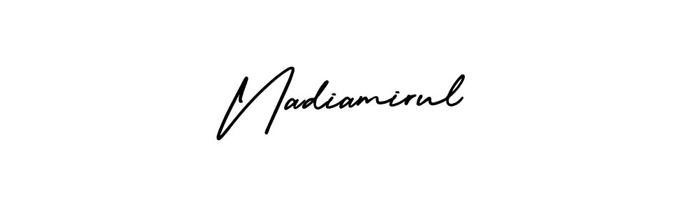Make a short Nadiamirul signature style. Manage your documents anywhere anytime using AmerikaSignatureDemo-Regular. Create and add eSignatures, submit forms, share and send files easily. Nadiamirul signature style 3 images and pictures png