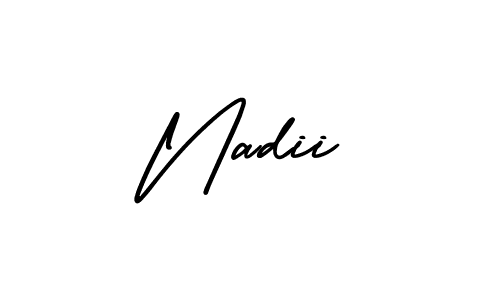 It looks lik you need a new signature style for name Nadii. Design unique handwritten (AmerikaSignatureDemo-Regular) signature with our free signature maker in just a few clicks. Nadii signature style 3 images and pictures png