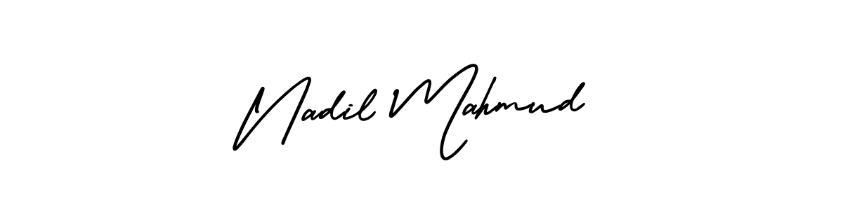 Use a signature maker to create a handwritten signature online. With this signature software, you can design (AmerikaSignatureDemo-Regular) your own signature for name Nadil Mahmud. Nadil Mahmud signature style 3 images and pictures png