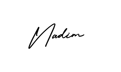 Nadim stylish signature style. Best Handwritten Sign (AmerikaSignatureDemo-Regular) for my name. Handwritten Signature Collection Ideas for my name Nadim. Nadim signature style 3 images and pictures png