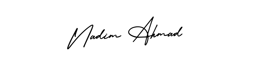 Similarly AmerikaSignatureDemo-Regular is the best handwritten signature design. Signature creator online .You can use it as an online autograph creator for name Nadim Ahmad. Nadim Ahmad signature style 3 images and pictures png