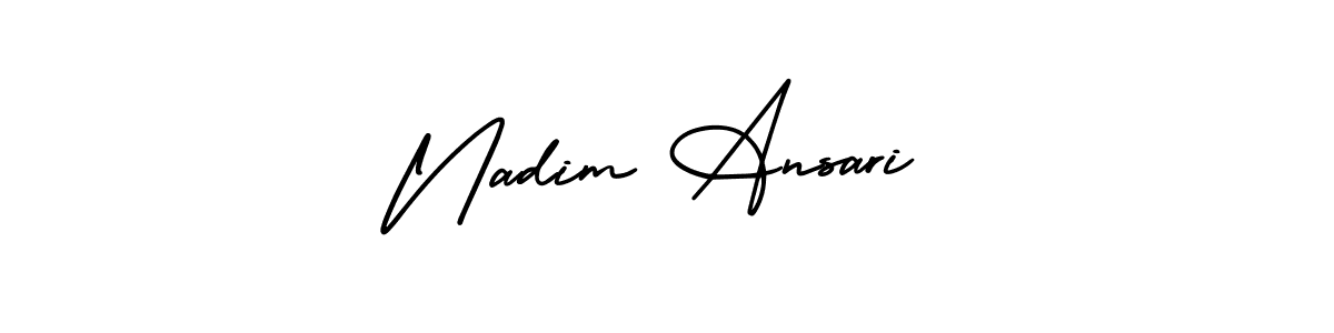 Make a short Nadim Ansari signature style. Manage your documents anywhere anytime using AmerikaSignatureDemo-Regular. Create and add eSignatures, submit forms, share and send files easily. Nadim Ansari signature style 3 images and pictures png