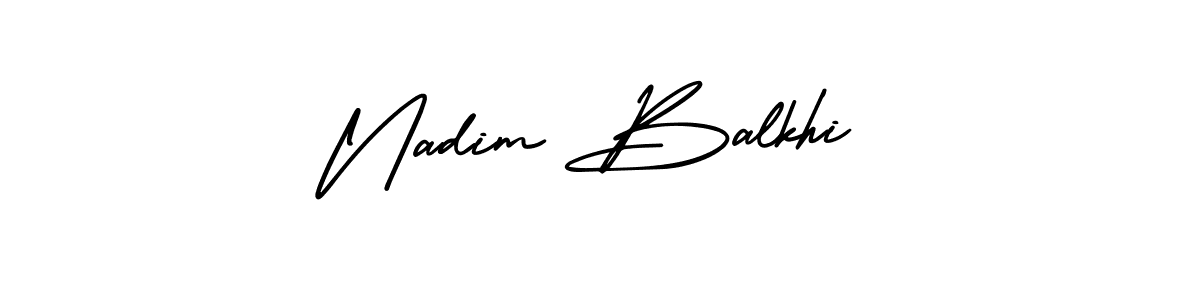 Make a short Nadim Balkhi signature style. Manage your documents anywhere anytime using AmerikaSignatureDemo-Regular. Create and add eSignatures, submit forms, share and send files easily. Nadim Balkhi signature style 3 images and pictures png