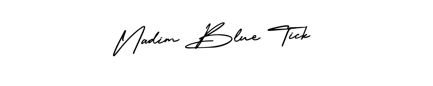 Here are the top 10 professional signature styles for the name Nadim Blue Tick. These are the best autograph styles you can use for your name. Nadim Blue Tick signature style 3 images and pictures png