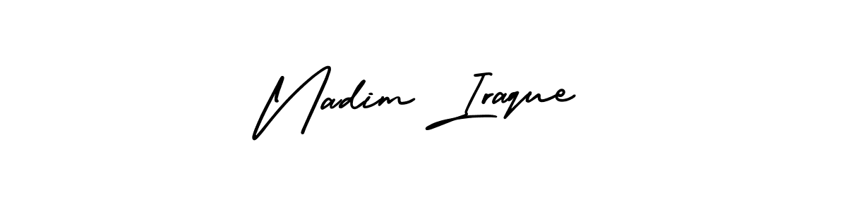 Also You can easily find your signature by using the search form. We will create Nadim Iraque name handwritten signature images for you free of cost using AmerikaSignatureDemo-Regular sign style. Nadim Iraque signature style 3 images and pictures png
