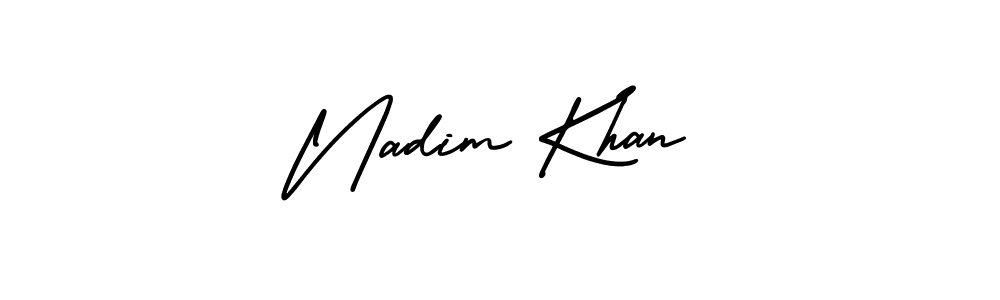 How to make Nadim Khan name signature. Use AmerikaSignatureDemo-Regular style for creating short signs online. This is the latest handwritten sign. Nadim Khan signature style 3 images and pictures png