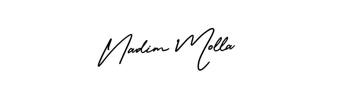 How to make Nadim Molla signature? AmerikaSignatureDemo-Regular is a professional autograph style. Create handwritten signature for Nadim Molla name. Nadim Molla signature style 3 images and pictures png