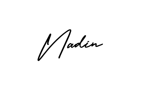 How to make Nadin name signature. Use AmerikaSignatureDemo-Regular style for creating short signs online. This is the latest handwritten sign. Nadin signature style 3 images and pictures png