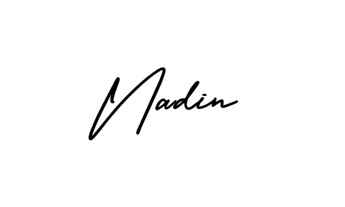 How to make Nadin name signature. Use AmerikaSignatureDemo-Regular style for creating short signs online. This is the latest handwritten sign. Nadin signature style 3 images and pictures png