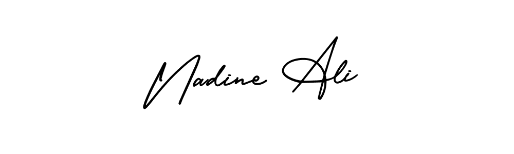 This is the best signature style for the Nadine Ali name. Also you like these signature font (AmerikaSignatureDemo-Regular). Mix name signature. Nadine Ali signature style 3 images and pictures png