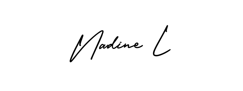 Make a beautiful signature design for name Nadine L. With this signature (AmerikaSignatureDemo-Regular) style, you can create a handwritten signature for free. Nadine L signature style 3 images and pictures png
