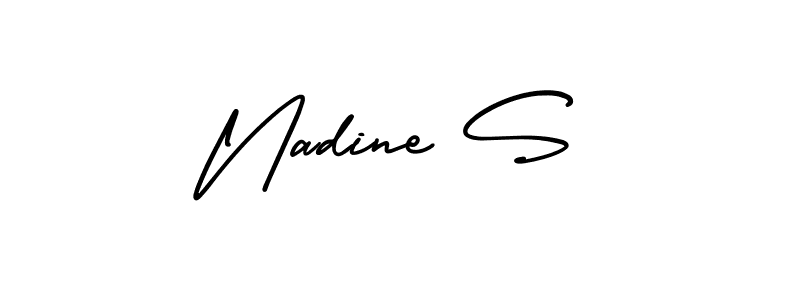Make a short Nadine S signature style. Manage your documents anywhere anytime using AmerikaSignatureDemo-Regular. Create and add eSignatures, submit forms, share and send files easily. Nadine S signature style 3 images and pictures png