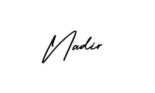 You should practise on your own different ways (AmerikaSignatureDemo-Regular) to write your name (Nadir) in signature. don't let someone else do it for you. Nadir signature style 3 images and pictures png