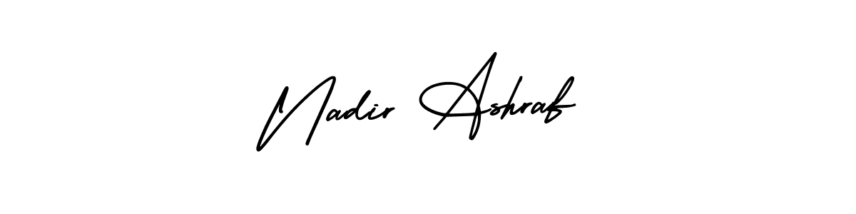 Design your own signature with our free online signature maker. With this signature software, you can create a handwritten (AmerikaSignatureDemo-Regular) signature for name Nadir Ashraf. Nadir Ashraf signature style 3 images and pictures png